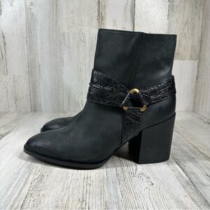 Vionic Ankle Boot  Women's 7.5 Carnelia Leather Water Repellent Harness‎ Western